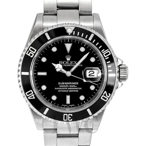 rolex submariner date black dial steel watch|rolex submariner black face price.